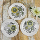 Biltons Sunflower Side Plate | 60s Yellow & Green Flower Plate | Biltons Replacement Plate