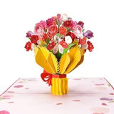 Rose bouquet 3D Pop Up Card, Birthday Card, Anniversary Card, Mothers Day Card, Valentines Day Card, Spring Card