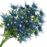 LebriTamFa Artificial Flowers Artificial Thistle Spray Eryngo Fake Eryngium Foetidum Simulation Sea Holly for Wedding Bouquet Centerpiece Home Decor (Blue, 3) Flower Delivery