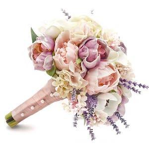 Spring Wedding Bridal or Bridesmaid Bouquet Anemone Peony - add a Groom's Boutonniere Matching Corsage Wedding Arch Flowers & More!