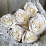 10cm Big Head Ivory Flowers Head, Ivory Rose for Wedding, White Color Artificial Rose Heads ,Ivory Flower Head, Faux flowers 10-100pcs
