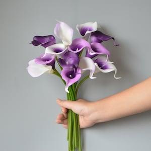 9 Purple Calla Lily, Plum, Lavender, Lilac, Real Touch Calla Lilies, Faux Calla Lily, DIY Bouquets, DIY Wedding Centerpieces