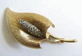 BOUCHER Vintage 7431 Gold Tone & Rhinestone CALLA LILY Pin/Brooch, Super Cond.