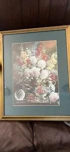 CARNATION FLOWER PICTURE GLADIOLUS VASE DOLPHINS TC CHIU ART PRINT 39 X 25 Frame
