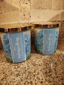Adrienne vittadini Hydrangea Peony soy blend scented candles 12 oz lot of 2