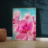 Abstract Art Print Room Decor Aesthetic, Orchid Art Living Room Wall Decor Prints, Orchid Print Floral Pink Bedroom Wall Art Canvas Flower