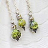 Terrarium Necklace, Tiny Forest Moss Necklace, Glass Moss Pendant Necklace, Green Plant Necklace, Tiny Glass Moss Necklace, On Sale Gifts