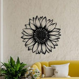 Sun Flower Metal Wall Art, Flower Wall Art, Gold Flower Wall Decor, Lake House Decor, Metal Wall Art, Black Flower Art, Gold Metal Wall Art