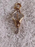 Nolan Miller Glamour Collection Calla Lily Brooch Pave Rhinestones Signed 1"