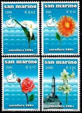 San Marino 2001 Flowers Ornamental Plants Exhibition Dahlia Lily Roses 4v MNH