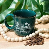 Plants and Coffee Love Language Campfire Mug - Gift for Boyfriend, Girlfriend, Husband, Wife