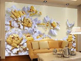 3D Peony Flower ZHUA3751 Wallpaper Wall Murals Removable Self-adhesive Amy