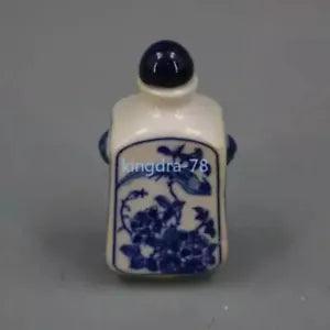 Antique Porcelain Peony Flowers and Birds Snuff Bottle Qing Kangxi Annual System