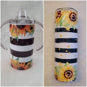 Mommy & Me Sippy Cup and 20oz Sunflower themed Stainless Steel Tumbler Set