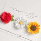 Girls hair clip, baby headband, toddler hair clip, sunflower hair clip, daisy hair clip, rose hair clip, flower hair clip, little girl gift