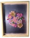 Pink Pressed Flower Art With Purple Background