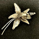 Orchid Lily Flower Brooch Pin Signed DS-53 Taxco Sterling Silver Floral Bouquet