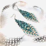 ? Dana ? - Native American earrings - Boho Chic Seed beaded earrings - Fringe earrings - Hippie Bohemian earrings - Flower earrings