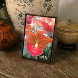 Swan Orchid Miniature Canvas Print in a Floating Frame. 6" x 4" Tropic Moon Mini 100% handmade, signed, certified fine art reproduction.