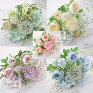 Silk Peony Artificial Silk Fake Flowers Wedding Party Valentines Bouquet Decor
