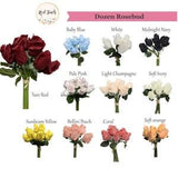 1 DOZEN Real Touch Rosebud bouquet-Home centerpiece decor DIY bouquet corsage boutonniere cake topper