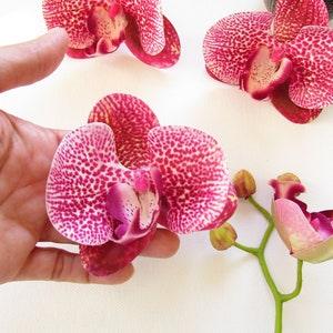 Artificial orchid real touch flower heads set of 5 for home and cake decor