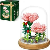 Carnation Flower Bouquet Building Blocks Set, DIY Building Kit, Artificial Flowe