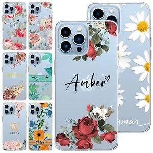 Floral Personalized Phone Case For iPhone 15 14 Pro Max 13 12 11 8 Printed Cover