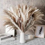 Natural Dried Pampa Grass Bouquet Boho Home Phragmites Wedding Ramadan 80 Pcs