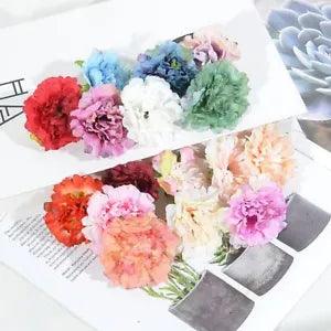 Autumn Silk Carnation Artificial Flower Mixed Colors Ornament Diy Flowers 50pcs