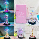 Fascinating LED Light Enchanted Eternal Flower Rose in Glass Dome Xmas for Gift