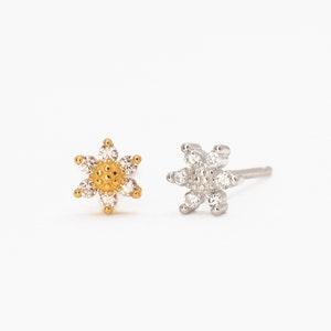 Tiny Sunflower Studs Earrings ? Gold Earrings ? tiny stud earrings ? minimalist earrings ? Valentine's Day gift ? Flower studs