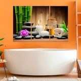 Relaxing canvas wall art for Spa room decor Orchid, bamboo and massage stones wall art Bathroom wall decor Extra large wall art