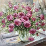 Pink Roses Painting Original Ukrainian Art Work Classical Bouquet Painting Still Life Roses Art Ukrainian Gift Flower Oil Painting on Canvas