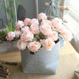 Artificial Silk Rose Flower Bunch 12'' Tall, Floral Arrangement, Table Centerpiece