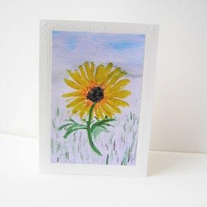 Hello Beautiful Day, blank card write your own msg. sunflower friendship appreciation thinking of you blank card