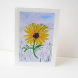 Hello Beautiful Day, blank card write your own msg. sunflower friendship appreciation thinking of you blank card