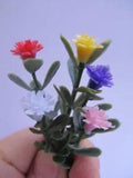 5 Branch Miniature Carnation Mix Assorted Colour Flower Dollhouse garden F40#1