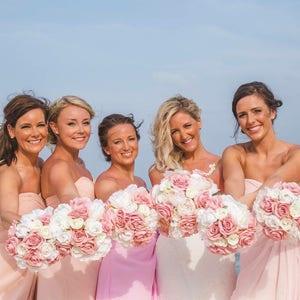 wedding bouquet package/ wedding bouquet set/bridesmaids bouquets/set of bridesmaids bouquets/pink  bouquet/peony bouquet/ flowers