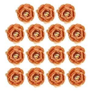15Pcs Artificial Flower Head Fake Flowers Heads Bulk Silk Peony Heads Coffee