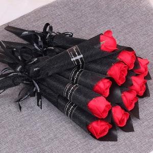 6 PCs Valentine's Rose Soap Bouquet, Soap Flowers, Gift,  Rose, Anniversary, Wedding, Artificial Decor