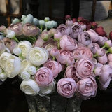Artificial Ranunculus Bouquet, Bridal Fake Flower Decoration, Living Room Floral, Indoor Vase Filler, Wedding Table Arrangement Centerpiece