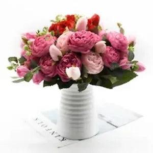 30cm Artificial Rose Flowers Silk Peony Flower Bridal Bouquet Wedding Decoration