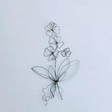 Orchid Wire Flower Sculpture for Wall Decor and Gifts. One Line Wire Art. Natural size Plant Sculpture. Unique Handmade Wire Orchid Flower.
