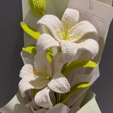 Finished product with packaging Crochet Flowers|Crochet Lilies Bouquet|wedding bouquet|Mom|Girlfriend Housewarming|Gifts|Shipping from USA