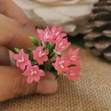 3 Mini Rain Lily Artificial Pink Flower Miniature Dollhouse Fairy Garden Decor