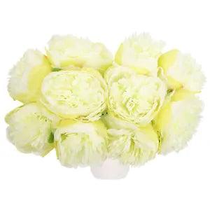 Artificial Flower Heads, Silk Peony Plants Hydrangea Green Faux Flowers 20Pcs