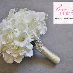 Bridal Bouquet, Silk Flower Bouquet, Calla Lily Bouquet, Hydrangea Bouquet, Bridesmaid Gifts, Wedding Flowers, Boho Wedding, Accessories