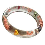 Transparent Resin Bracelet Bangle Real Dried Flowers - Small