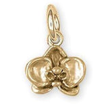 Orchid Jewelry 14k Gold Orchid Charm Handmade Flower Jewelry OR3-CG